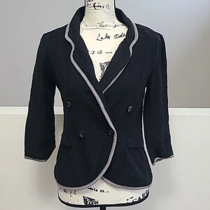 Banana Republic Black Blazer with Gray Trim